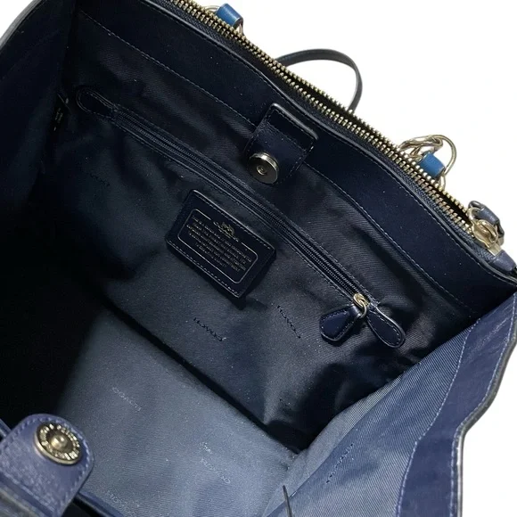 COACH Blue Python Crosby Carryall